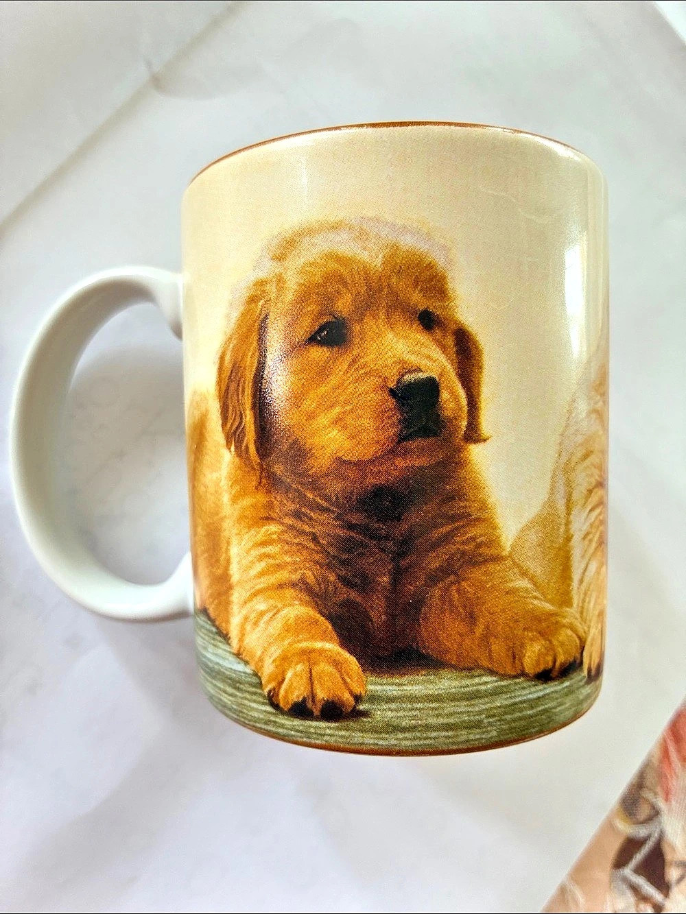 Lang Golden Retriever Puppies Mug Gold & White